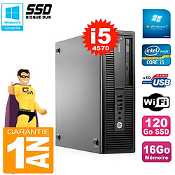 PC HP EliteDesk 800 G1 SFF Core I5-4570 RAM 16Go 120 Go SSD Graveur DVD Wifi W7 - Occasion