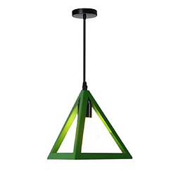 Stoex Vert Lustre suspension industrielle cage forme triangulaire fer abat-jour luminaire pour salon salle à Manger suisine bar