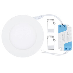 Wewoo Lampe de panneau rond de lumière blanche naturelle de 4W 10.5cm avec le conducteur de LED, 20 SMD 2835, flux lumineux: 320LM, CA 85-265V, taille de découpe: 9.6cm pas cher