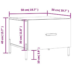 vidaXL Tables basses 2 pcs chêne fumé 50x50x40 cm bois d'ingénierie pas cher