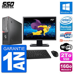 PC Fujitsu E920 DT Ecran 19" Intel G3220 RAM 16Go SSD 2To Windows 10 Wifi · Occasion 