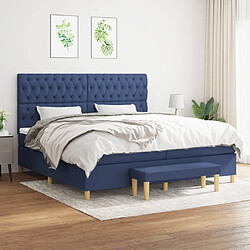 Maison Chic Lit Adulte - Lit simple Lit à sommier tapissier avec matelas moelleux - Meuble de Chambre - Bleu 200x200 cm Tissu -MN64983