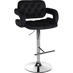 Non Tabouret de bar Dublin velours chrome