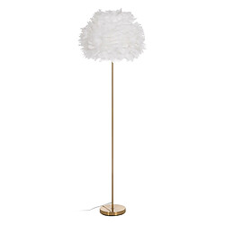 BigBuy Home Lampadaire Blanc Doré Métal Plumes 60 W 220-240 V 50 x 50 x 154 cm