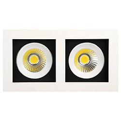 HOROZ ELECTRIC Double spot LED downlight blanc 2x8W (Eq. 2x64W) 6400K Dim. 185x100mm