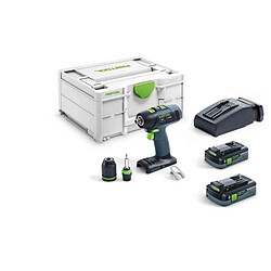 Perceusevisseuse sans fil Festool T 183 HPC 40 IPlus 18 V 2 batteries 4 Ah chargeur Systainer3