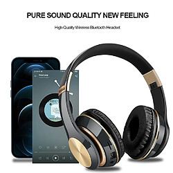 GUPBOO Casque Hi-Fi sans fil Bluetooth Casque supra-auriculaire Casque de musique 3D Casque pour les joueurs avec micro Écouteurs pliables Cellulaire