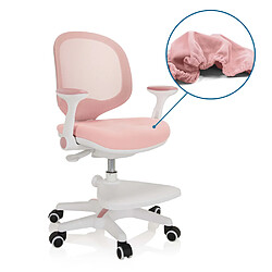 Chaise enfant / chaise de bureau enfant KID ERGO tissu/filets rose hjh OFFICE