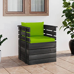 vidaXL Fauteuil de jardin avec coussins Bois de pin 