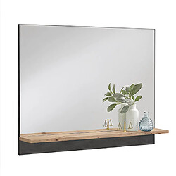 Mes Miroir 80 cm chêne et anthracite - MIDDO