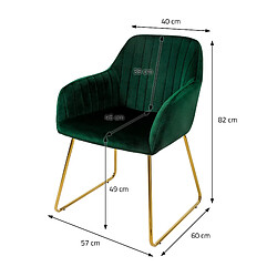 Acheter ML-Design Lot de 8 chaises de salle à manger vert assise en velours pieds dorés en métal