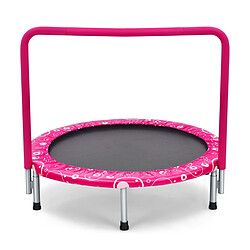 Helloshop26 Trampoline enfants pliable diamètre 92 cm avec housse de sécurité matelassée et poignée recouverte intérieur 150 kg rose+noir 20_0006087