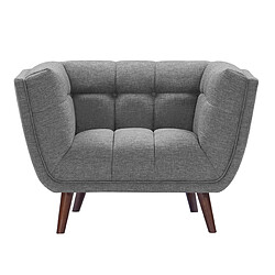 Rendez Vous Deco Fauteuil Carmen capitonné gris 