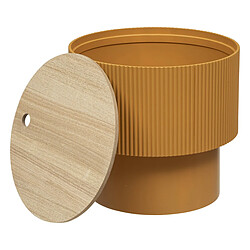 Pegane Table basse ronde en MDF coloris Ocre - diamètre 38,5 x Hauteur 35 cm