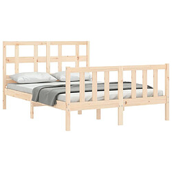 Acheter Maison Chic Cadre/structure de lit avec tête de lit pour adulte - Lit Moderne Chambre 120x200 cm bois massif -MN72899