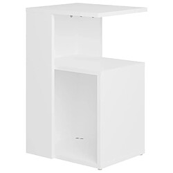 vidaXL Table d'appoint Blanc 36x30x56 cm Bois d’ingénierie