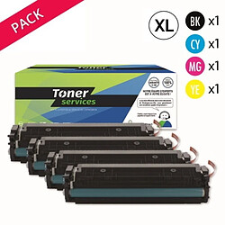 TONER SERVICES Compatible Canon 045H Pack 4 toners Noir, cyan, magenta et jaune XL 