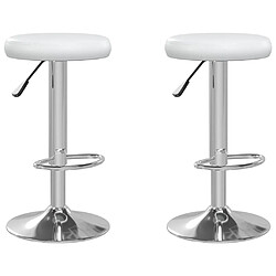 vidaXL Tabourets de bar lot de 2 Blanc Similicuir