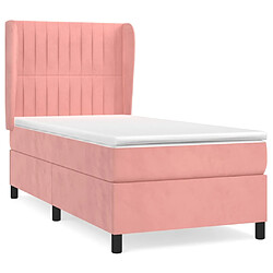 Maison Chic Lit Adulte - Lit simple Lit à sommier tapissier avec matelas moelleux - Meuble de Chambre - Rose 100x200 cm Velours -MN93598