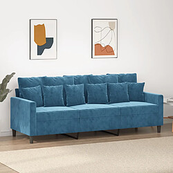 vidaXL Canapé à 3 places Bleu 180 cm Velours 