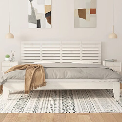 Avis Maison Chic Tête de lit scandinave,Meuble de chambre murale Blanc 206x3x63 cm Bois massif de pin -MN26051