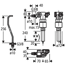 Grohe - Robinet silencieux arrivée par dessous Grohe-dal Ø 3/8'' - 37093000