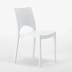 Avis 24 Chaises Paris Grand Soleil en polypropylène Restaurant bar café promo stock, Couleur: Blanc