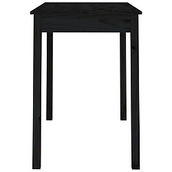 Avis vidaXL Table à manger Noir 110x55x75 cm Bois massif de pin