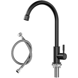 Cecipa max Robinet de Cuisine Noir - Robinet d'évier de cuisine à eau froide - Acier inoxydable 304,EU Modèle 