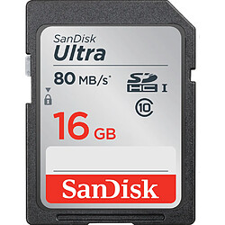 Sandisk Carte mémoire SDHC Ultra 16Go 80 mo/s