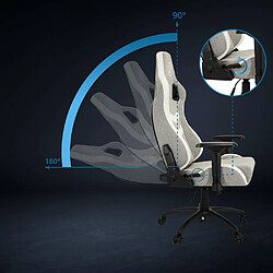 Chaise de gaming / Chaise de bureau GAMEBREAKER SX 05 Tissu / Similicuir gris / blanc hjh OFFICE