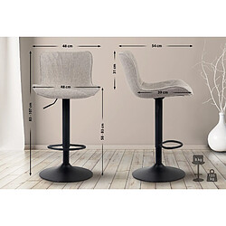 Non Lot de 2 tabourets de bar tissu Linus