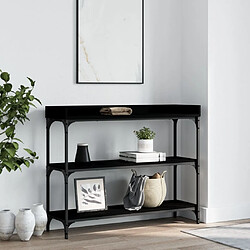 vidaXL Table console avec étagères noir 100x30x80 cm