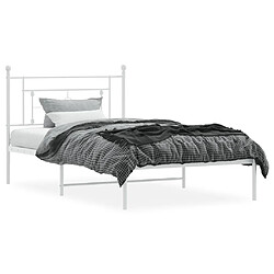 Avis Maison Chic Cadre/structure de lit métal et tête de lit pour adulte - Lit Moderne Chambre blanc 107x203 cm -MN61234