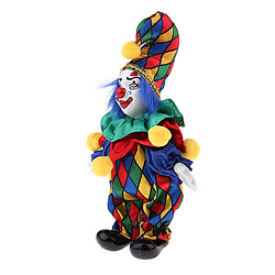 Poupée en porcelaine de clown drôle de 6 pouces en cadeau d'artisanat de costume coloré accs # 3 pas cher