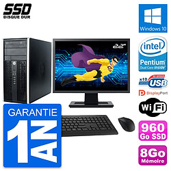 PC Tour HP Pro 6300 CMT Ecran 22" Intel G630 RAM 8Go SSD 960Go Windows 10 Wifi · Occasion 