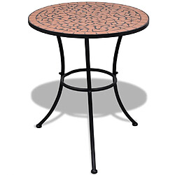 vidaXL Table de bistro Terre cuite 60 cm Mosaïque 