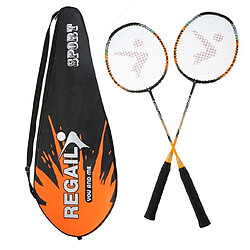 Wewoo REGAIL 8019 Raquette de badminton en carbone durable avec sac fourre-tout 2 1 orange 