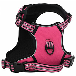 vidaXL Harnais pour chien et bandes réfléchissantes réglables rose XL