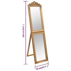 vidaXL Miroir sur pied Doré 45x180 cm pas cher