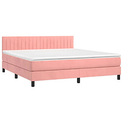 Avis Maison Chic Lit Adulte - Lit simple Lit à sommier tapissier avec matelas moelleux - Meuble de Chambre - Rose 160x200 cm Velours -MN81921