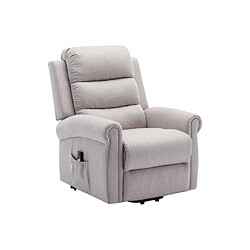 Vente-Unique Fauteuil massant en tissu avec releveur électrique - Beige - LOVARI pas cher