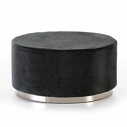 Pouf Thai Natura Noir Argenté Velours Métal 90 x 45 x 90 cm