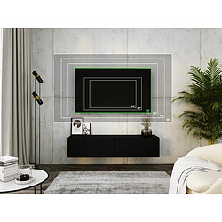 Acheter 3XELIVING Meuble TV suspendu, D: l : 140 cm, H : 34 cm, P : 32 cm, NOIR / NOIR BRILLANT