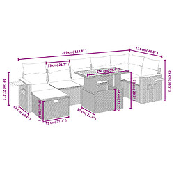 Avis vidaXL Salon de jardin avec coussins 8 pcs beige résine tressée