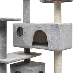 Avis Arbre à chat avec griffoirs,niche pour chat en sisal 125 cm Gris -MN65224