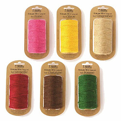 Graines Creatives 6 bobines de fil de jute 100 m x 2 mm - Multicolore 