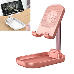 Wewoo Support de de bureau de charge sans fil pour tablette de téléphone portable pliable WS2 rose