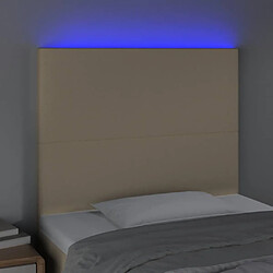 Avis Maison Chic Tête de lit scandinave à LED,meuble de chambre Crème 90x5x118/128 cm Tissu -MN98476