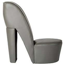 vidaXL Chaise en forme de chaussure à talon haut Gris Similicuir